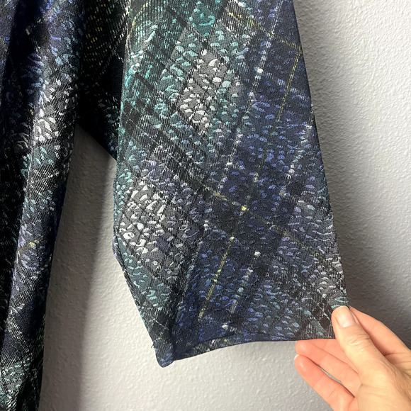 Catherines Womens 2X Blue Green Black Whimsigoth Sheer Trim Tunic Top Blouse - Picture 4 of 11